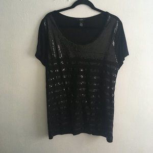 Alfani Black Scoop Neck Top in Black